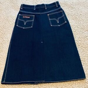 * HOLIDAYS SALE * St. Tropez Dark Blue Denim Vintage Skirt